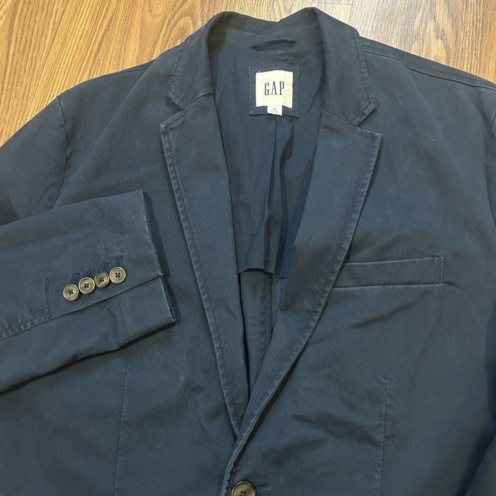 Gap Blazer Sport Coat Men's M Core Tapestry Navy Unstructured Cotton Sport